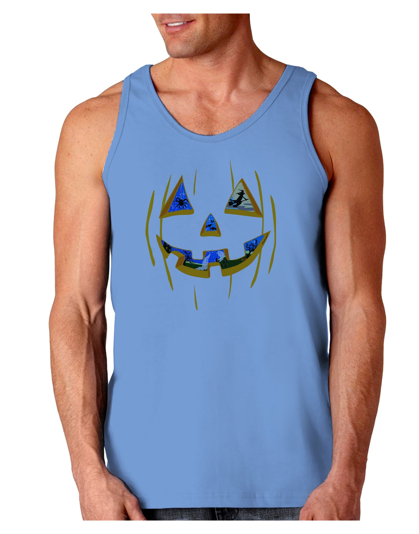 Jack O Lanterns Point of View Pumpkin Loose Tank Top-Loose Tank Top-TooLoud-CarolinaBlue-Small-Davson Sales