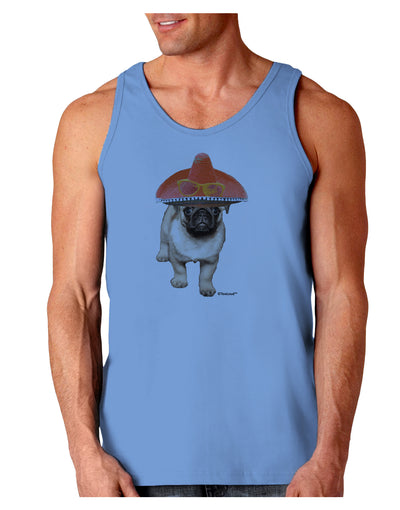 Pug Dog with Pink Sombrero Loose Tank Top by TooLoud-Loose Tank Top-TooLoud-CarolinaBlue-Small-Davson Sales