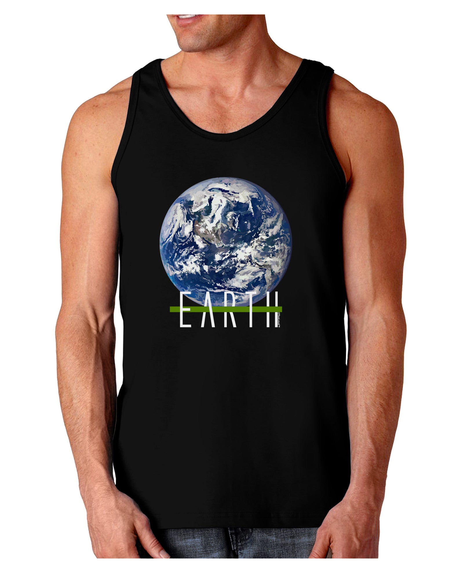 Planet Earth Text Dark Loose Tank Top-Mens Loose Tank Top-TooLoud-Black-Small-Davson Sales