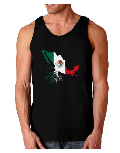 Mexican Roots - Mexico Outline Mexican Flag Dark Loose Tank Top by TooLoud-Mens Loose Tank Top-TooLoud-Black-Small-Davson Sales