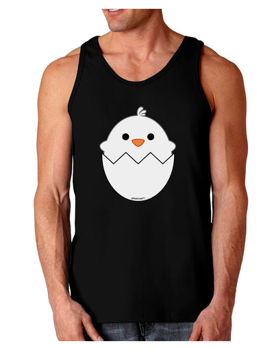 Cute Hatching Chick - White Dark Loose Tank Top by TooLoud-Mens Loose Tank Top-TooLoud-Black-Small-Davson Sales