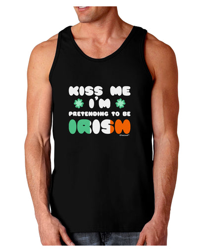 Kiss Me I'm Pretending to Be Irish Dark Loose Tank Top by TooLoud-Mens Loose Tank Top-TooLoud-Black-Small-Davson Sales