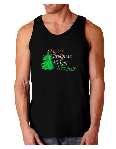 Merry Christmas & Happy New Year Dark Loose Tank Top-Mens Loose Tank Top-TooLoud-Black-Small-Davson Sales