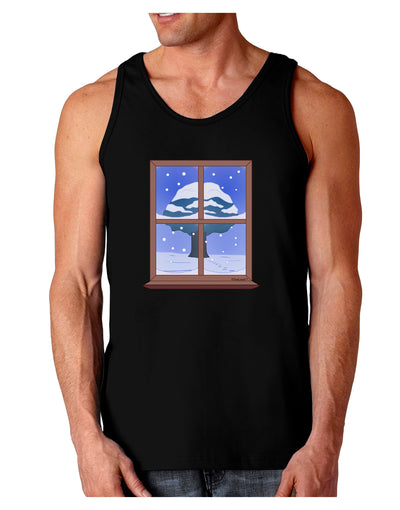 Frosty Window Design Dark Loose Tank Top-Mens Loose Tank Top-TooLoud-Black-Small-Davson Sales