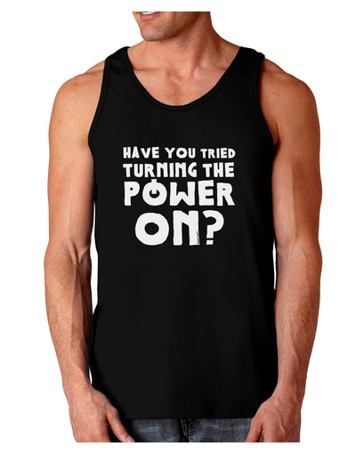 Turning the Power On Dark Loose Tank Top-Mens Loose Tank Top-TooLoud-Black-Small-Davson Sales