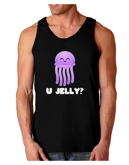 U Jelly Cute Jellyfish Dark Loose Tank Top by TooLoud-Mens Loose Tank Top-TooLoud-Black-Small-Davson Sales