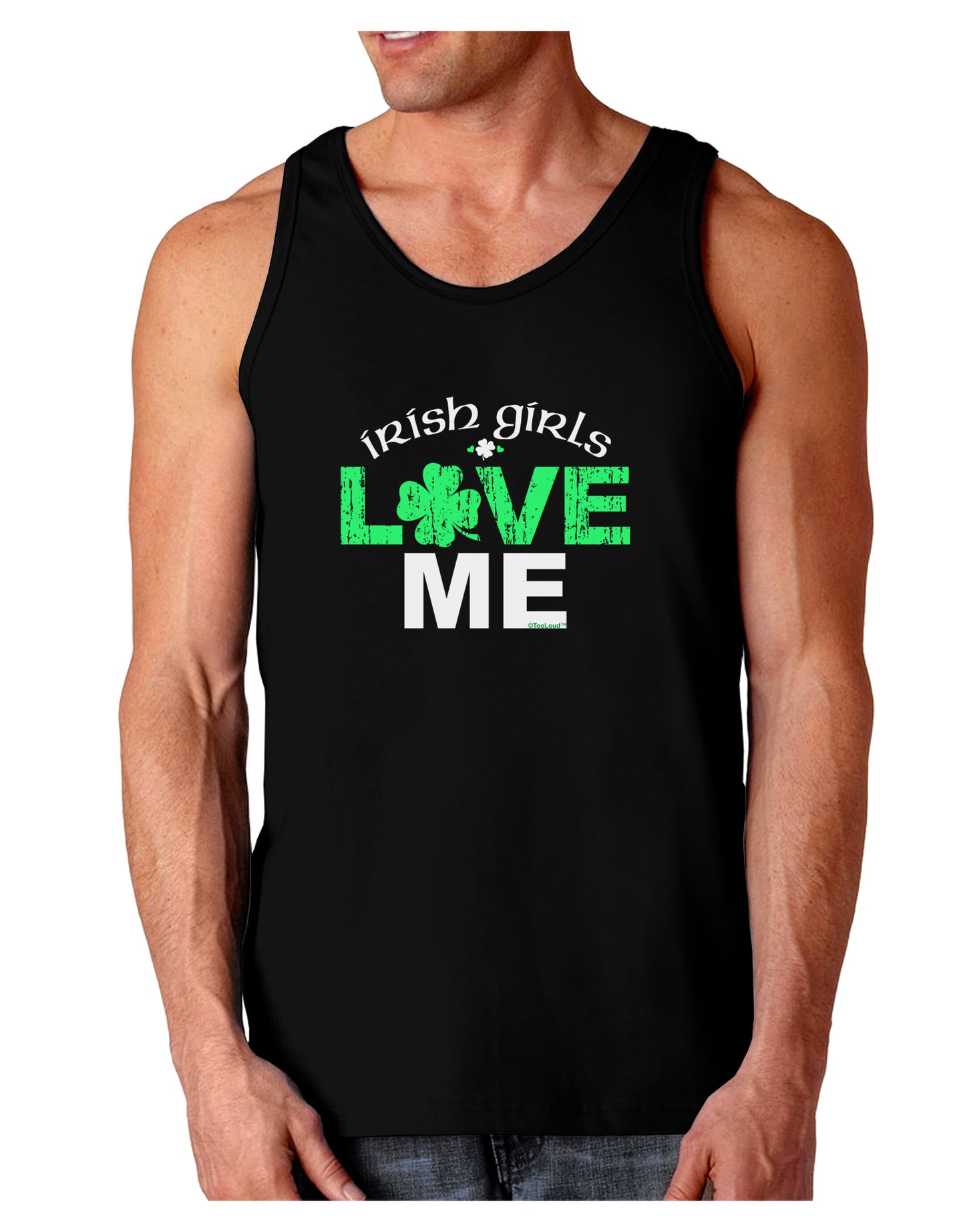 Irish Girls Love Me Dark Loose Tank Top-Mens Loose Tank Top-TooLoud-Black-Small-Davson Sales