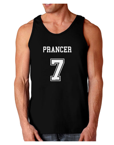 Reindeer Jersey - Prancer 7 Dark Loose Tank Top-Mens Loose Tank Top-TooLoud-Black-Small-Davson Sales