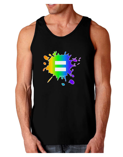 Equal Rainbow Paint Splatter Dark Loose Tank Top by TooLoud-Mens Loose Tank Top-TooLoud-Black-Small-Davson Sales