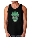 Version 5 Green Day of the Dead Calavera Dark Loose Tank Top-Mens Loose Tank Top-TooLoud-Black-Small-Davson Sales