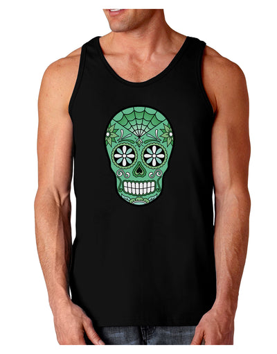 Version 5 Green Day of the Dead Calavera Dark Loose Tank Top-Mens Loose Tank Top-TooLoud-Black-Small-Davson Sales