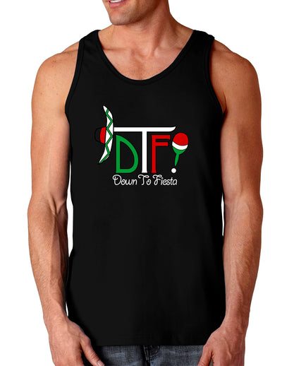 DTF Down To Fiesta Dark Loose Tank Top-Mens Loose Tank Top-TooLoud-Black-Small-Davson Sales