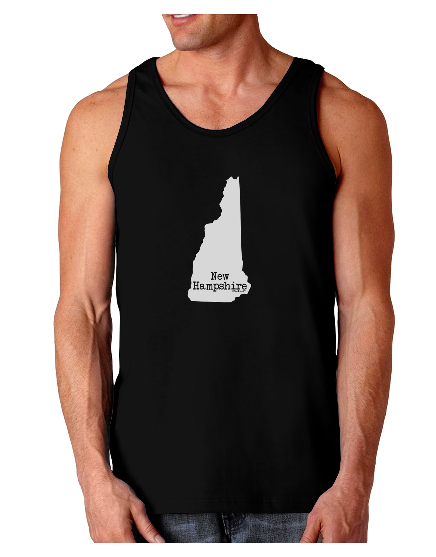 New Hampshire - United States Shape Dark Loose Tank Top by TooLoud-Mens Loose Tank Top-TooLoud-Black-Small-Davson Sales