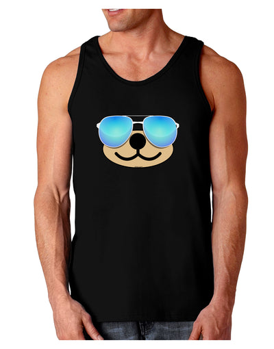 Kyu-T Face - Beartholomew Cool Sunglasses Dark Loose Tank Top-Mens Loose Tank Top-TooLoud-Black-Small-Davson Sales