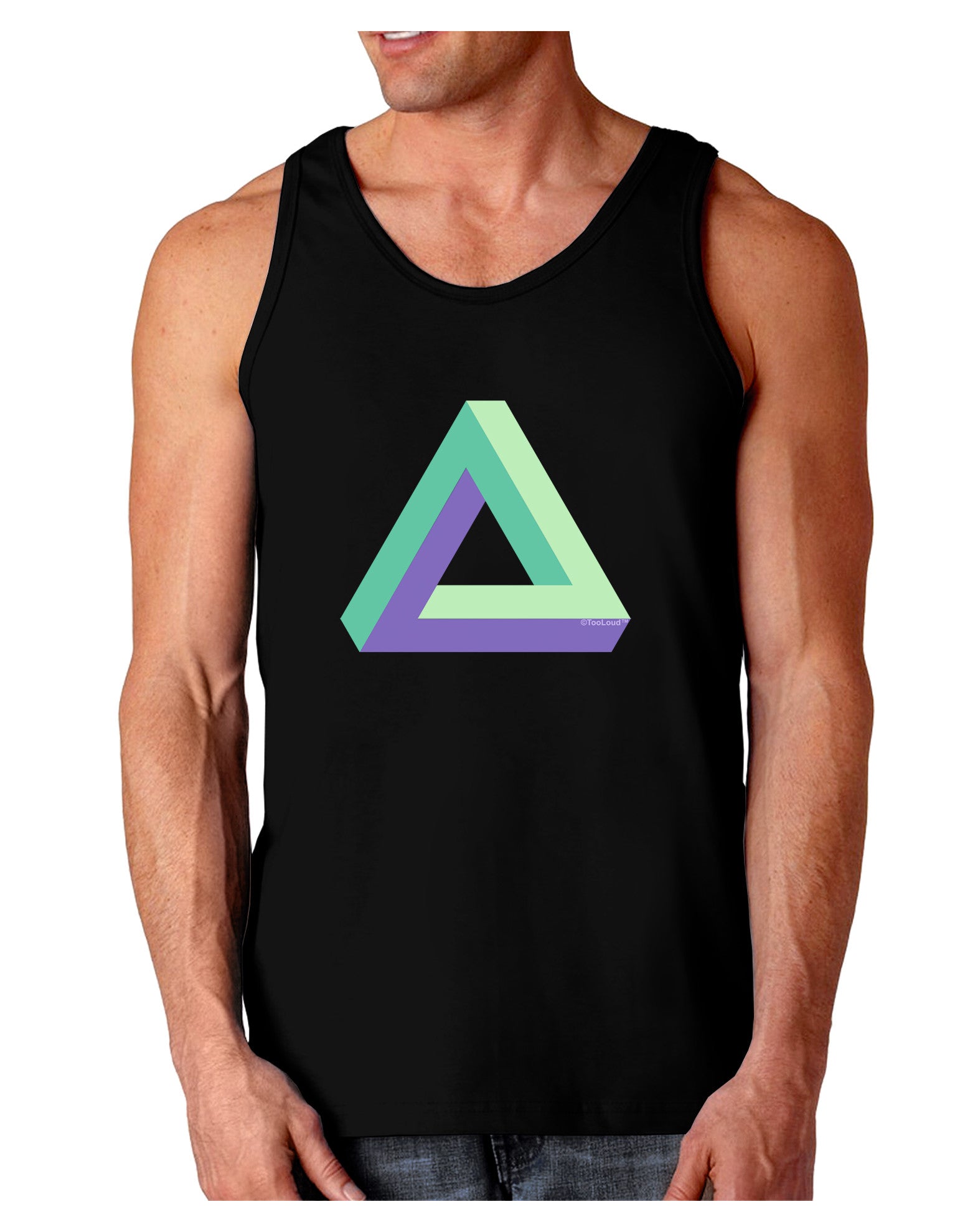 Impossible Triangle Loop Dark Loose Tank Top-Mens Loose Tank Top-TooLoud-Black-Small-Davson Sales