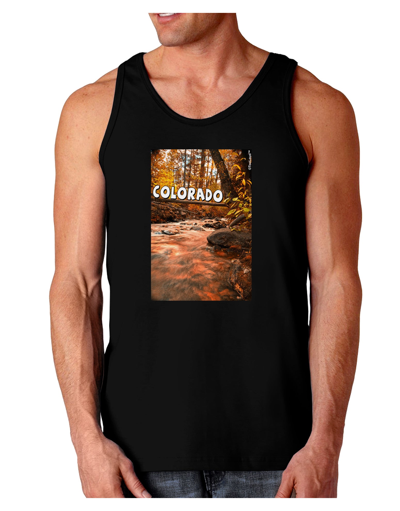 Mt Shavano Colorado Text Dark Loose Tank Top-Mens Loose Tank Top-TooLoud-Black-Small-Davson Sales