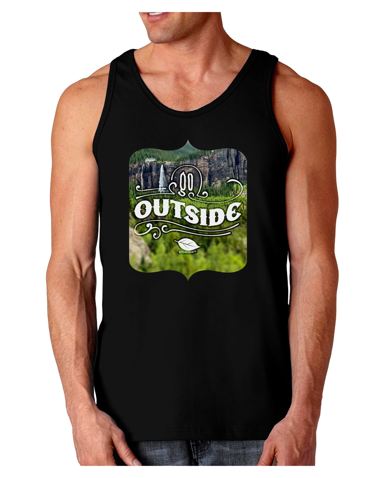 Go Outside - Beautiful Cliffs Dark Loose Tank Top by-Mens Loose Tank Top-TooLoud-Black-Small-Davson Sales