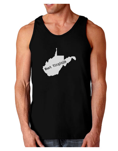 West Virginia - United States Shape Dark Loose Tank Top-Mens Loose Tank Top-TooLoud-Black-Small-Davson Sales