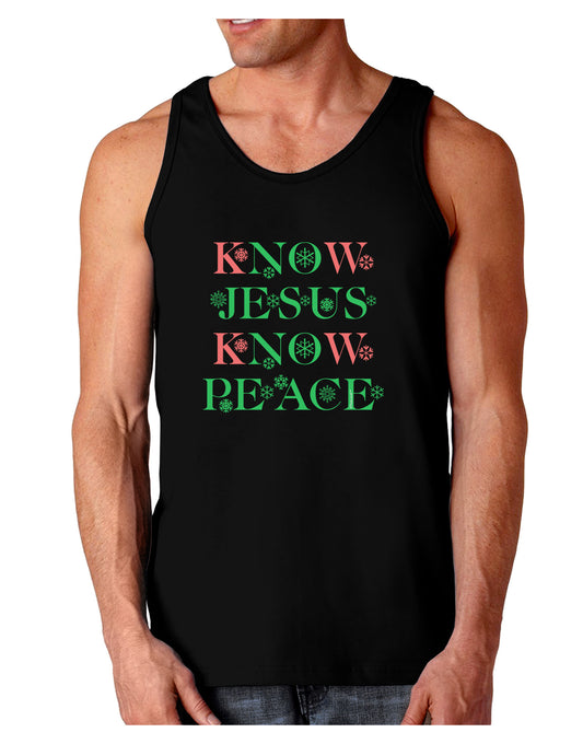Know Jesus Know Peace Christmas Dark Loose Tank Top-Mens Loose Tank Top-TooLoud-Black-Small-Davson Sales