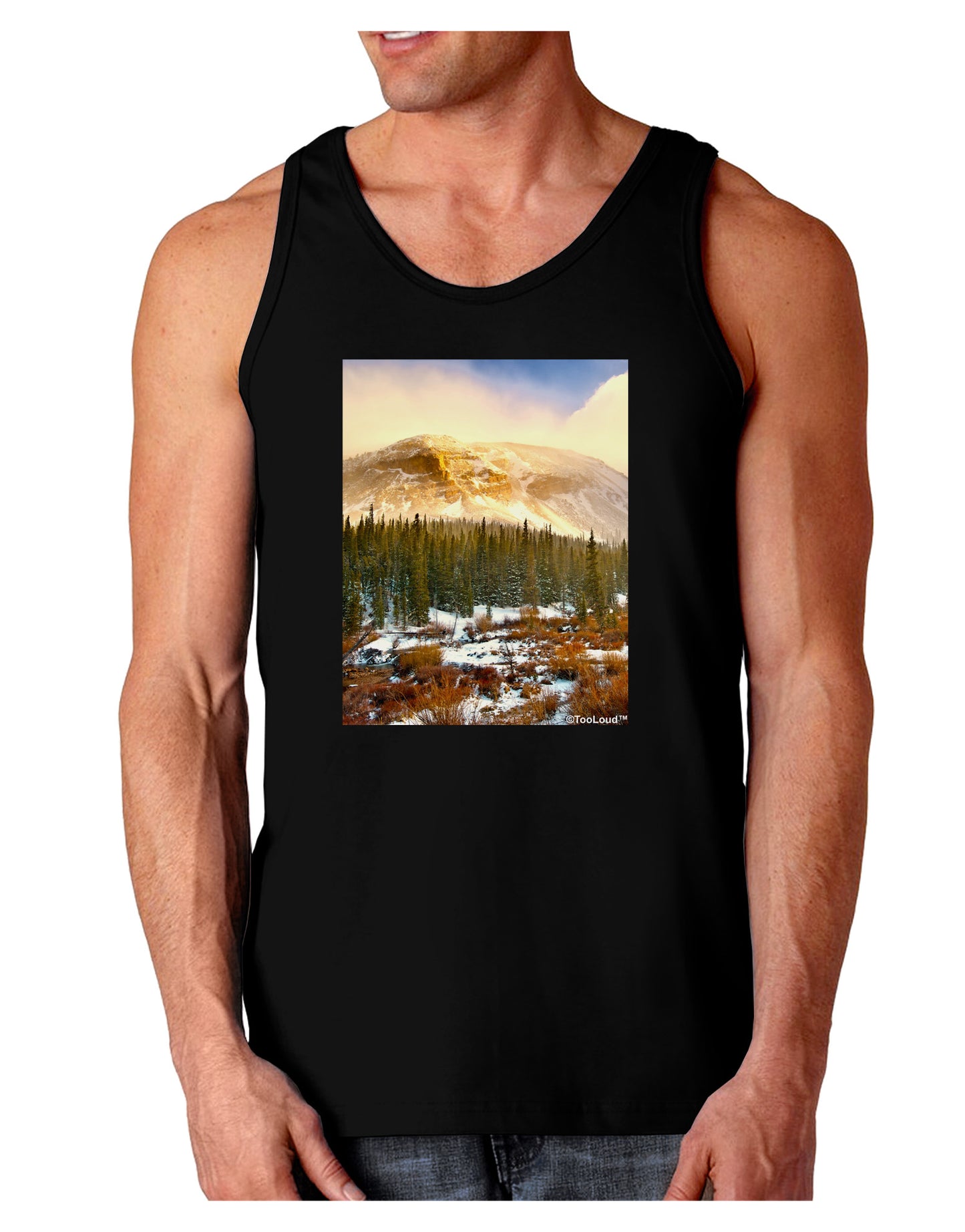 Nature Photography - Mountain Glow Dark Loose Tank Top by-Mens Loose Tank Top-TooLoud-Black-Small-Davson Sales