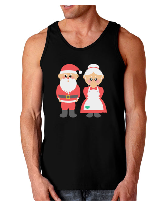 Cute Mr and Mrs Santa Claus Couple Christmas Dark Loose Tank Top-Mens Loose Tank Top-TooLoud-Black-Small-Davson Sales