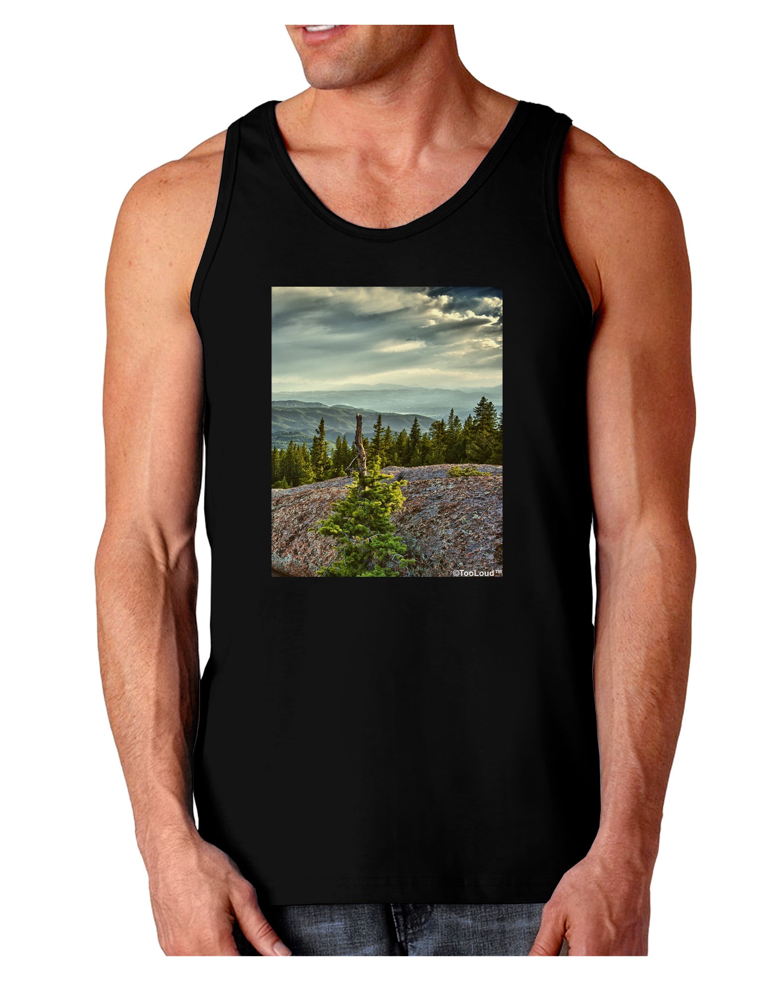Nature Photography - Pine Kingdom Dark Loose Tank Top by-Mens Loose Tank Top-TooLoud-Black-Small-Davson Sales