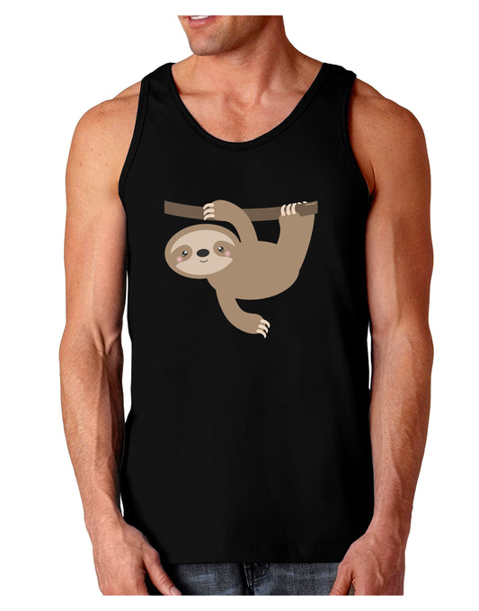 Cute Hanging Sloth Dark Loose Tank Top-Mens Loose Tank Top-TooLoud-Black-Small-Davson Sales