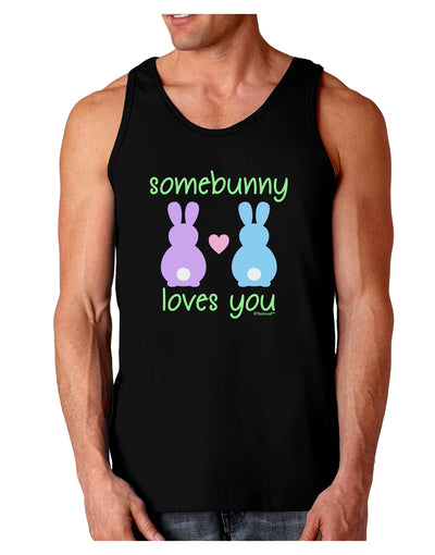 Somebunny Loves You Dark Loose Tank Top by TooLoud-Mens Loose Tank Top-TooLoud-Black-Small-Davson Sales