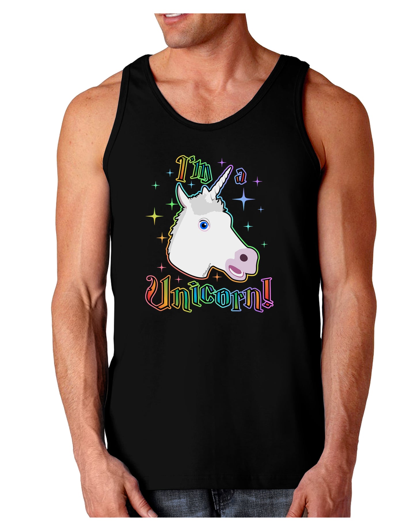 I'm a Unicorn Dark Loose Tank Top-Mens Loose Tank Top-TooLoud-Black-Small-Davson Sales