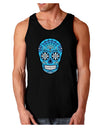 Version 3 Blue Day of the Dead Calavera Dark Loose Tank Top-Mens Loose Tank Top-TooLoud-Black-Small-Davson Sales