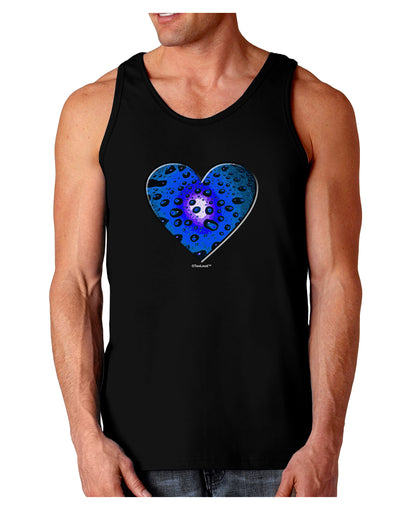 Water Droplet Heart Blue Dark Loose Tank Top by TooLoud-Mens Loose Tank Top-TooLoud-Black-Small-Davson Sales