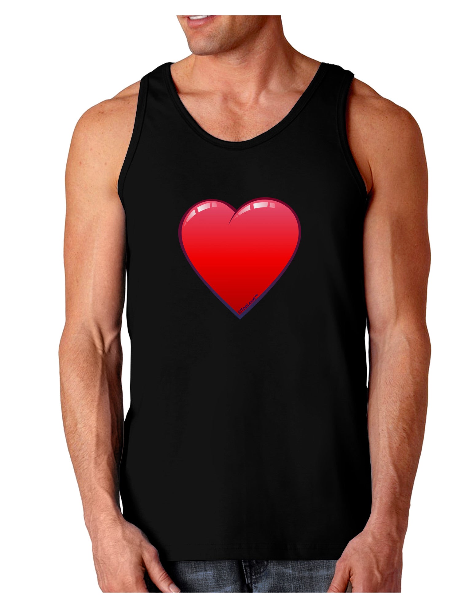 Cute Cartoon Heart Dark Loose Tank Top by-Mens Loose Tank Top-TooLoud-Black-Small-Davson Sales