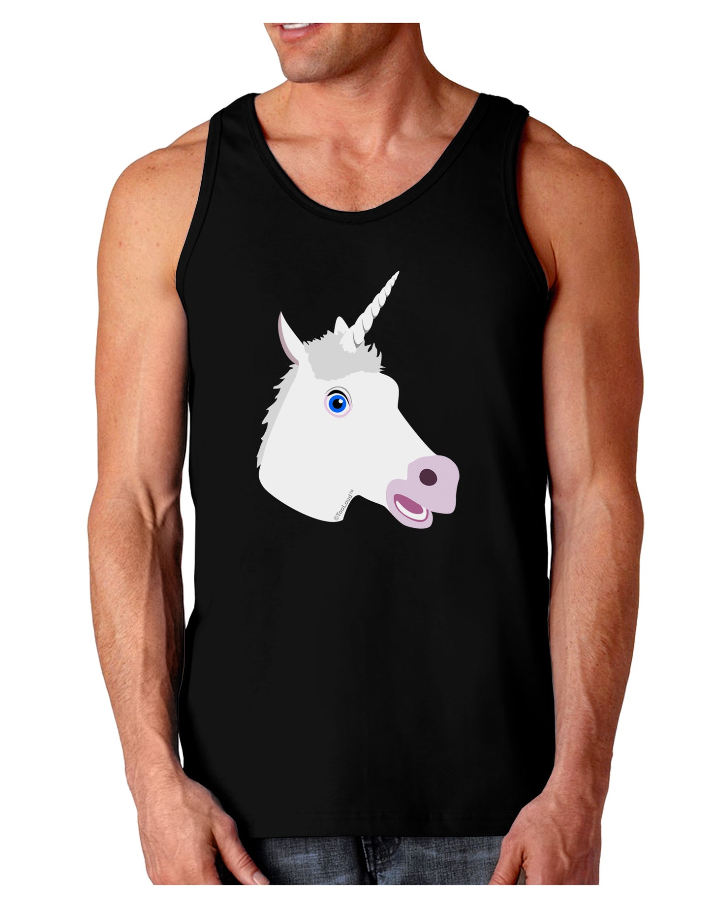 Fanciful Unicorn Dark Loose Tank Top-Mens Loose Tank Top-TooLoud-Black-Small-Davson Sales