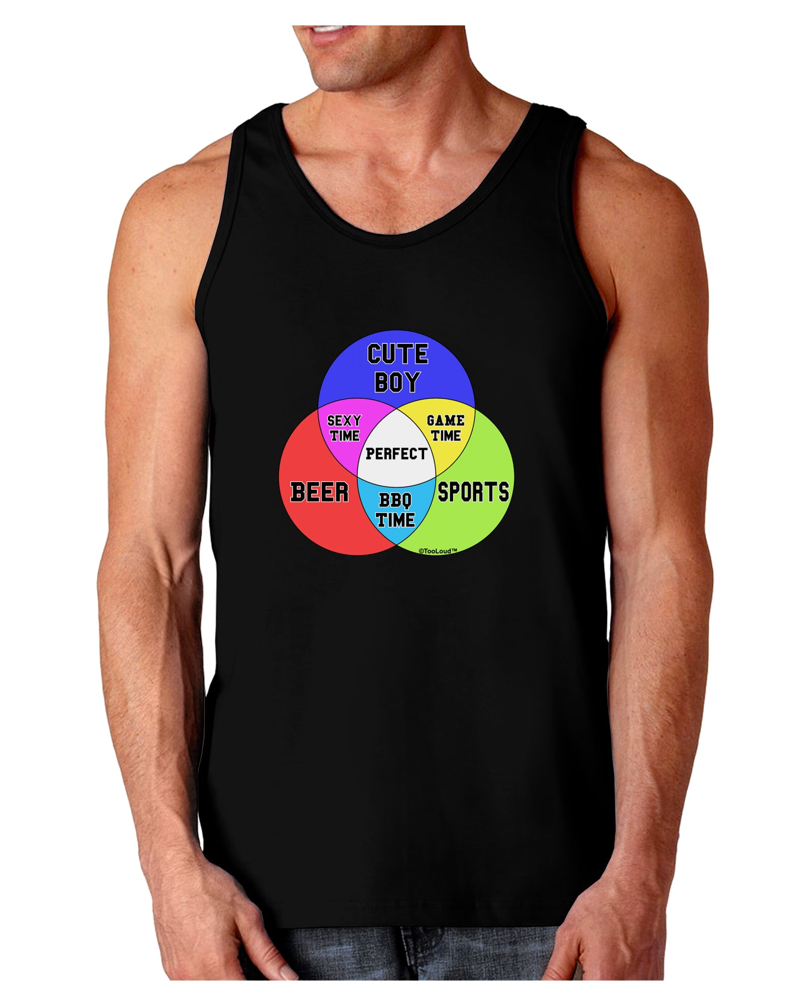 Beer Boy and Sports Diagram Dark Loose Tank Top-Mens Loose Tank Top-TooLoud-Black-Small-Davson Sales