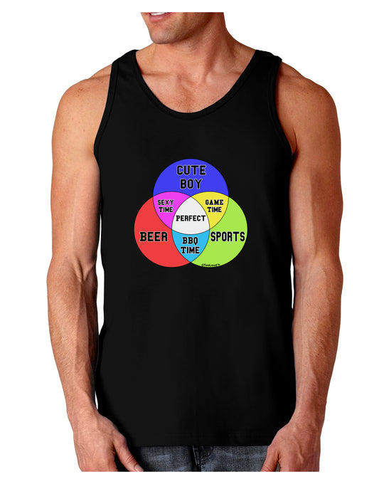 Beer Boy and Sports Diagram Dark Loose Tank Top-Mens Loose Tank Top-TooLoud-Black-Small-Davson Sales
