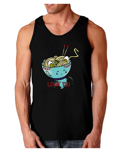 TooLoud Matching Lovin You Blue Pho Bowl Dark Dark Loose Tank Top-Mens Loose Tank Top-TooLoud-Black-Small-Davson Sales