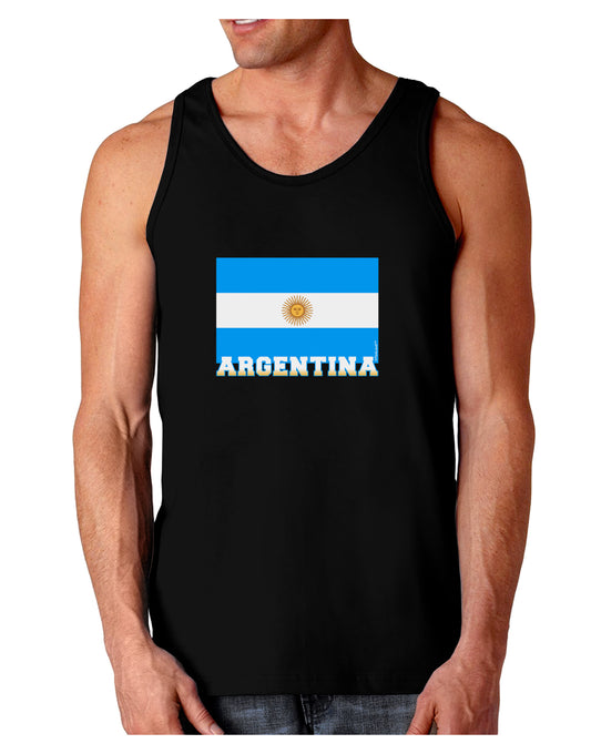 Argentina Flag Dark Loose Tank Top-Mens Loose Tank Top-TooLoud-Black-Small-Davson Sales