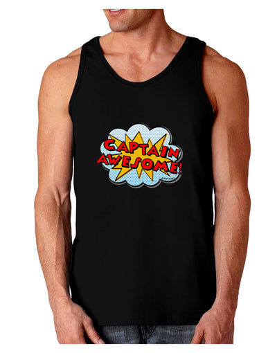 Captain Awesome - Superhero Style Dark Loose Tank Top by TooLoud-Mens Loose Tank Top-TooLoud-Black-Small-Davson Sales