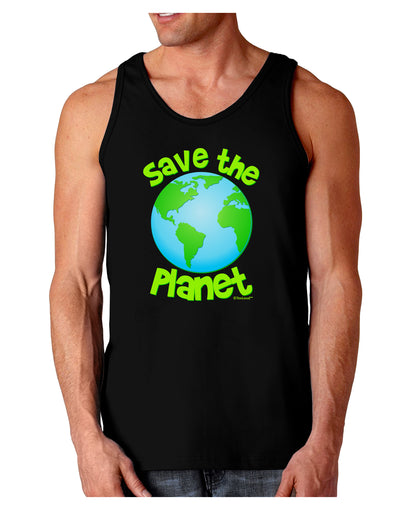 Save the Planet - Earth Dark Loose Tank Top-Mens Loose Tank Top-TooLoud-Black-Small-Davson Sales