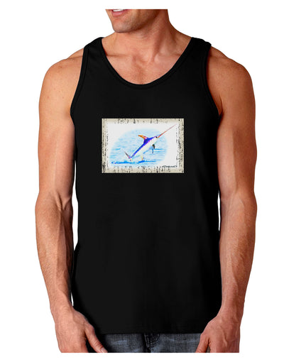 Swordfish Watercolor Dark Loose Tank Top-Mens Loose Tank Top-TooLoud-Black-Small-Davson Sales