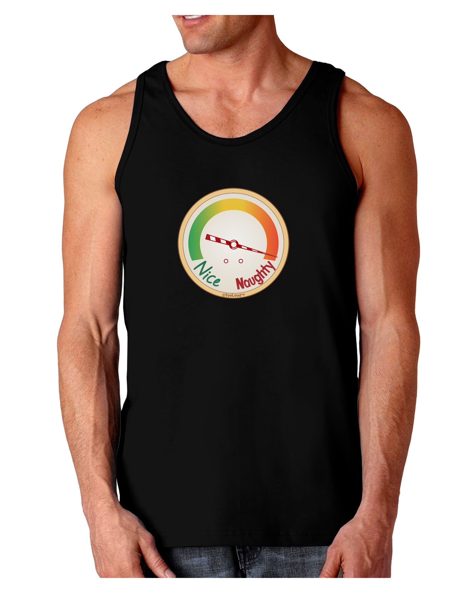 Naughty or Nice Meter Naughty Dark Loose Tank Top-Mens Loose Tank Top-TooLoud-Black-Small-Davson Sales