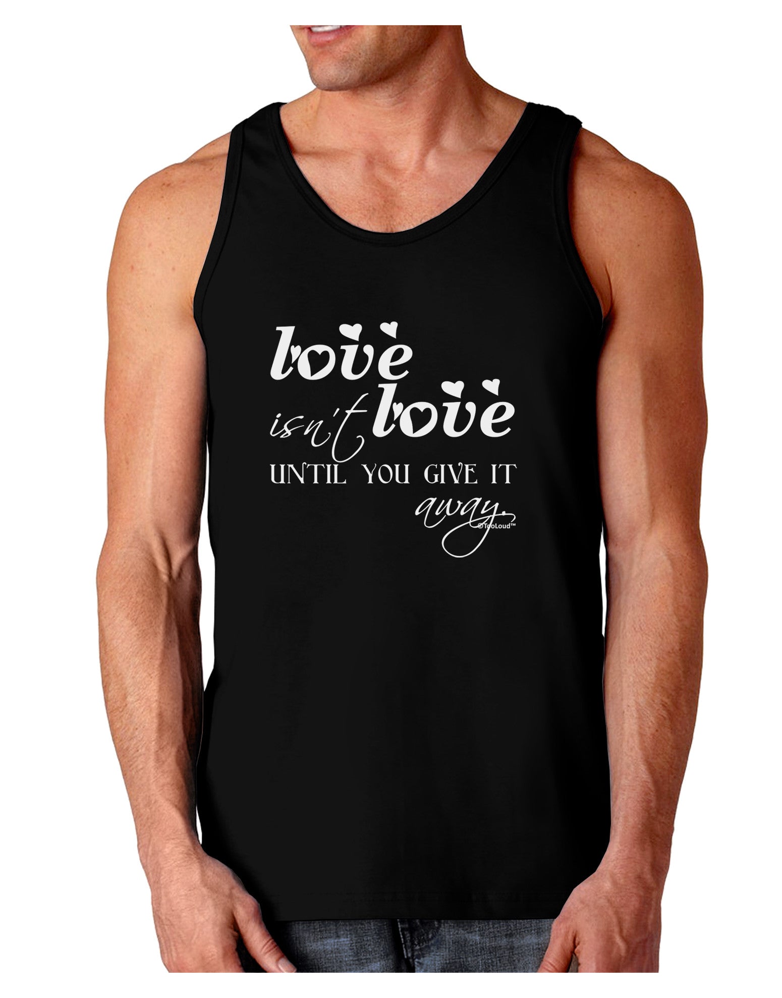 Love Isn't Love Until You Give It Away Dark Loose Tank Top-Mens Loose Tank Top-TooLoud-Black-Small-Davson Sales
