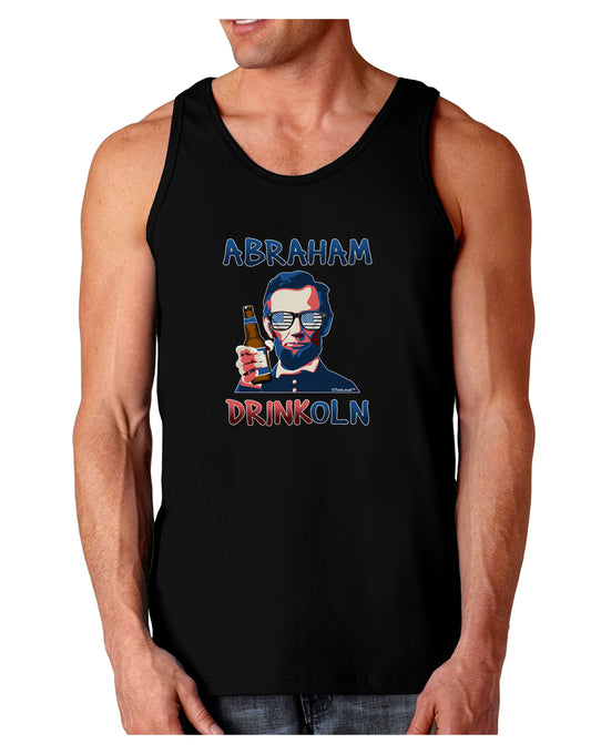Abraham Drinkoln with Text Dark Loose Tank Top-Mens Loose Tank Top-TooLoud-Black-Small-Davson Sales