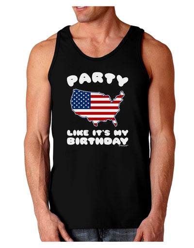 Party Like It's My Birthday - 4th of July Dark Loose Tank Top-Mens Loose Tank Top-TooLoud-Black-Small-Davson Sales