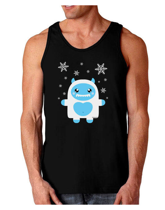 Cute Abominable Snowman Boy Yeti - Christmas Dark Loose Tank Top-Mens Loose Tank Top-TooLoud-Black-Small-Davson Sales