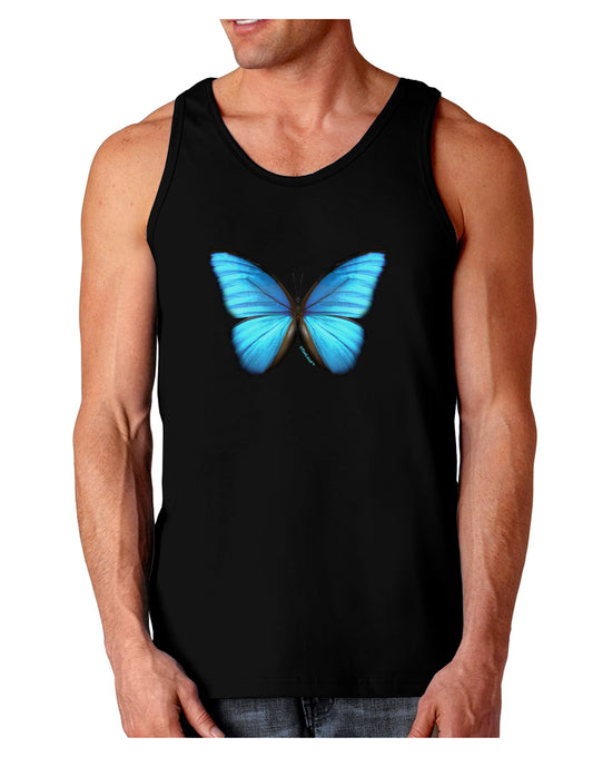 Big Blue Butterfly Dark Loose Tank Top-Mens Loose Tank Top-TooLoud-Black-Small-Davson Sales