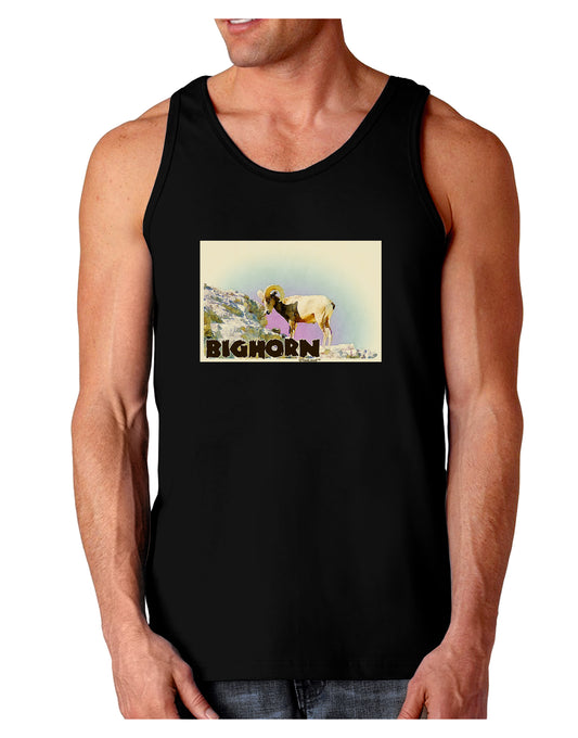 Bighorn Ram WatercolorText Dark Loose Tank Top-Mens Loose Tank Top-TooLoud-Black-Small-Davson Sales