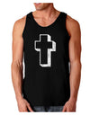 Simple Cross Design Black Distressed Dark Loose Tank Top by TooLoud-Mens Loose Tank Top-TooLoud-Black-Small-Davson Sales