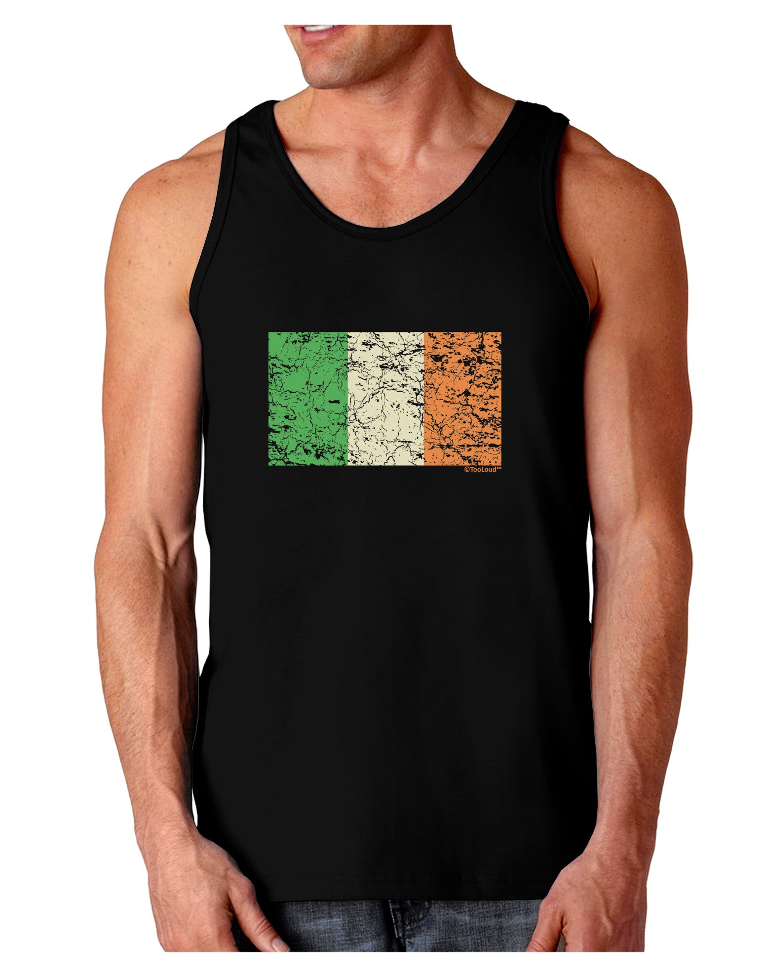 Distressed Irish Flag - Flag of Ireland Dark Loose Tank Top-Mens Loose Tank Top-TooLoud-Black-Small-Davson Sales