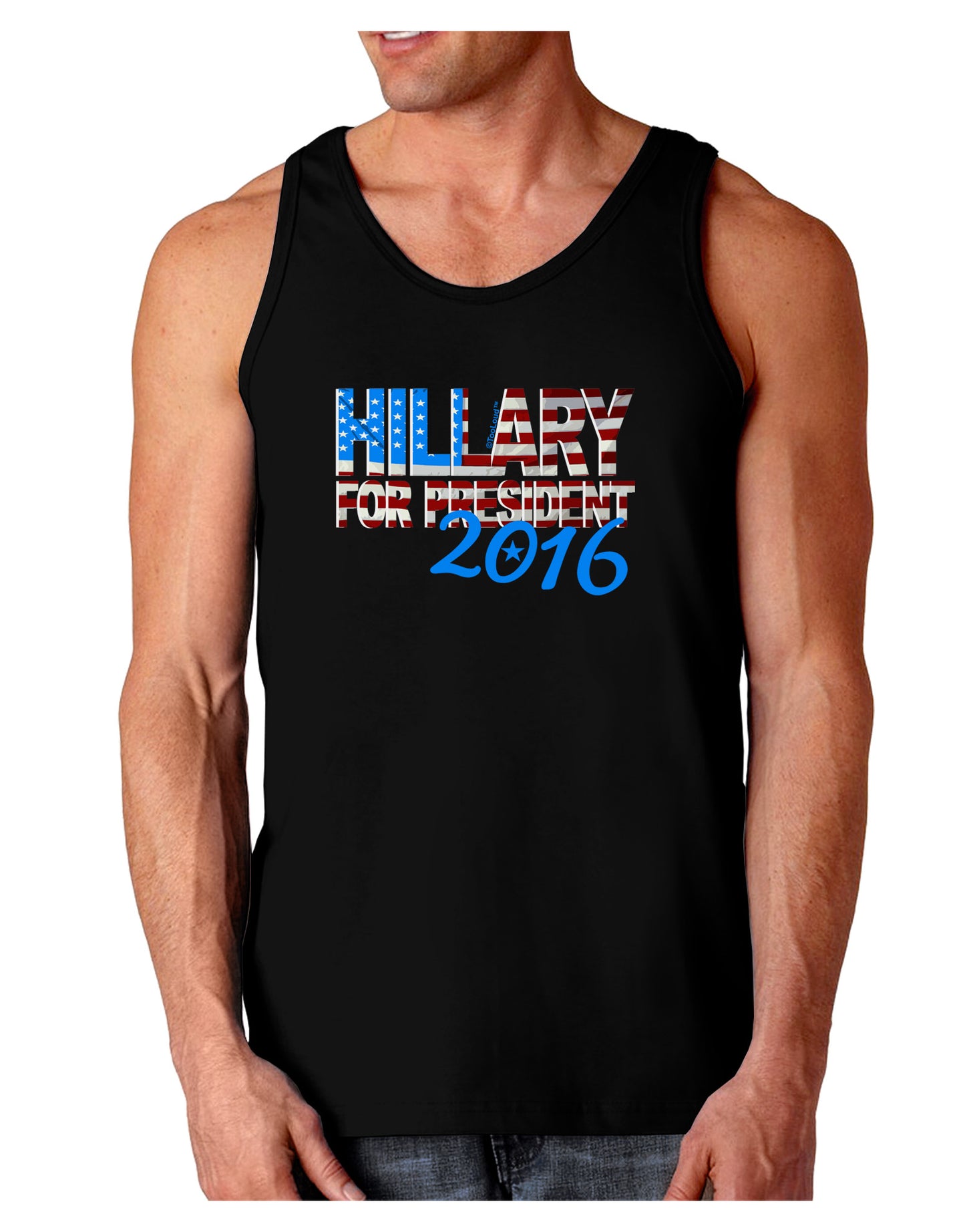 Hillary for President Flag Dark Loose Tank Top-Mens Loose Tank Top-TooLoud-Black-Small-Davson Sales